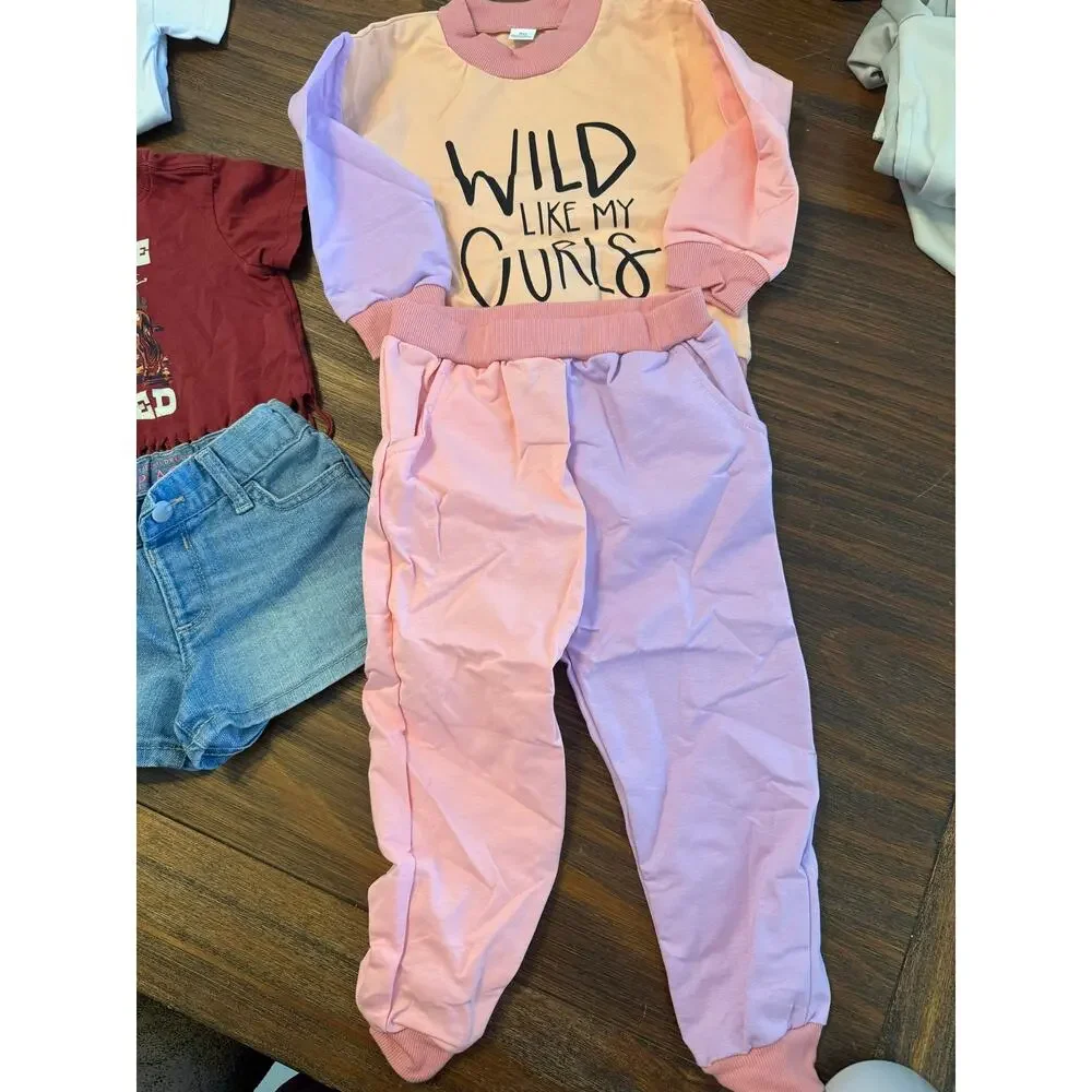 Girls 2T–3T Clothing Lot Jogger  Denim Shorts Toddler Bundle Wild Like My Curls - Picture 7 of 7